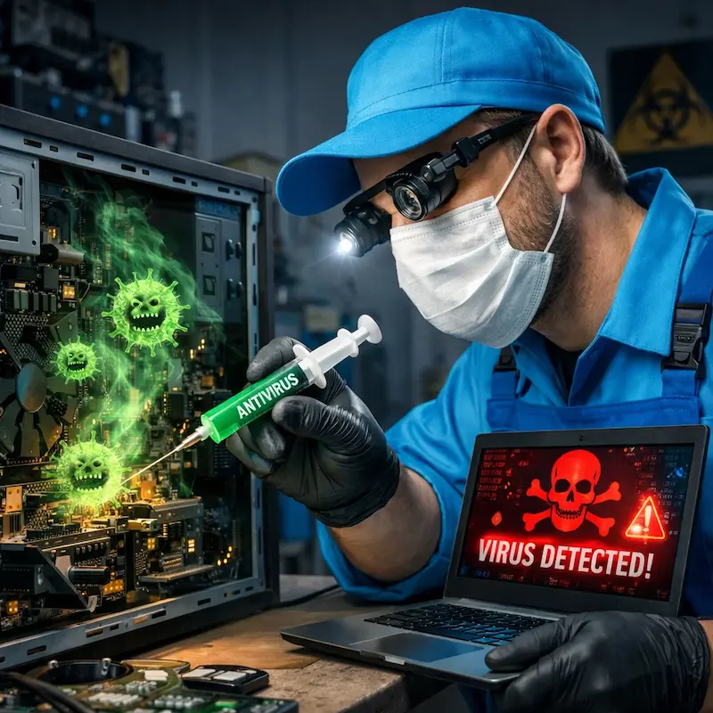 Лечение компьютера от вирусов в Краснознаменске на дому